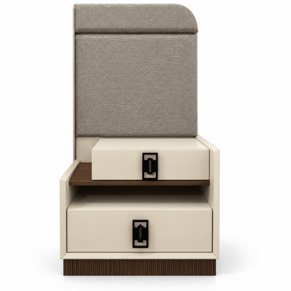 Danube Home Aurelia King Storage Bedroom Set with Mattress – 180 × 200 cm – Cream, Walnut & Grey - Al Thahani Furniture