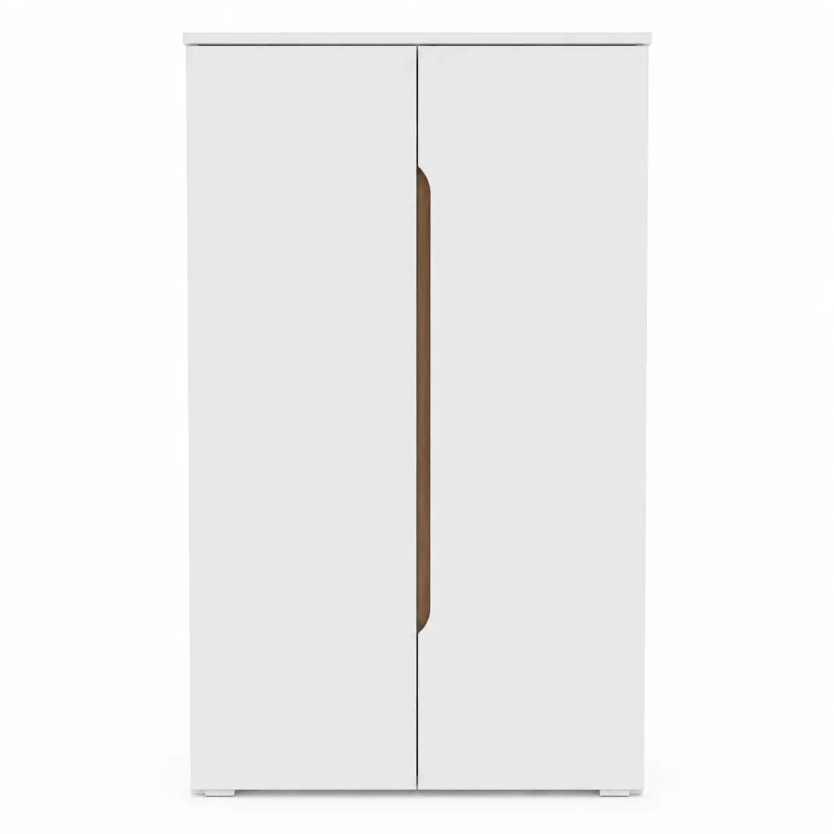 Danube Home Bill 2-Door Shoe Cabinet | White/Oak, 22 Pairs, 73x37x119 cm - used 3 months - Al Thahani Furniture