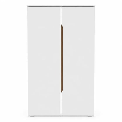 Danube Home Bill 2-Door Shoe Cabinet | White/Oak, 22 Pairs, 73x37x119 cm - used 3 months - Al Thahani Furniture