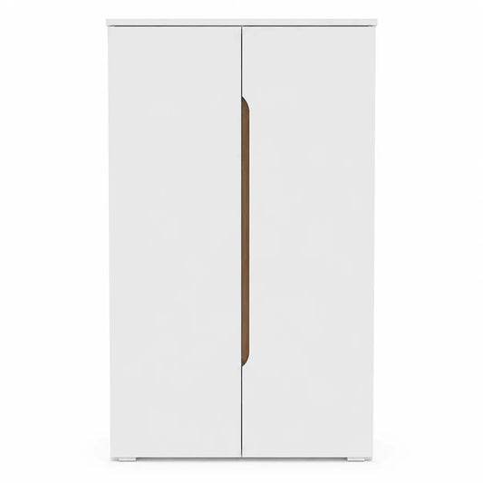Danube Home Bill 2-Door Shoe Cabinet | White/Oak, 22 Pairs, 73x37x119 cm - used 3 months - Al Thahani Furniture
