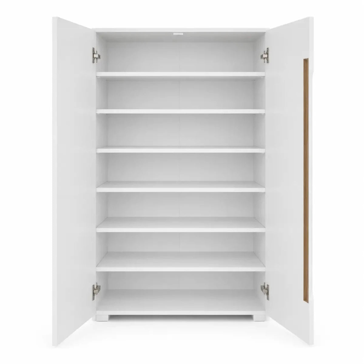 Danube Home Bill 2-Door Shoe Cabinet | White/Oak, 22 Pairs, 73x37x119 cm - used 3 months - Al Thahani Furniture