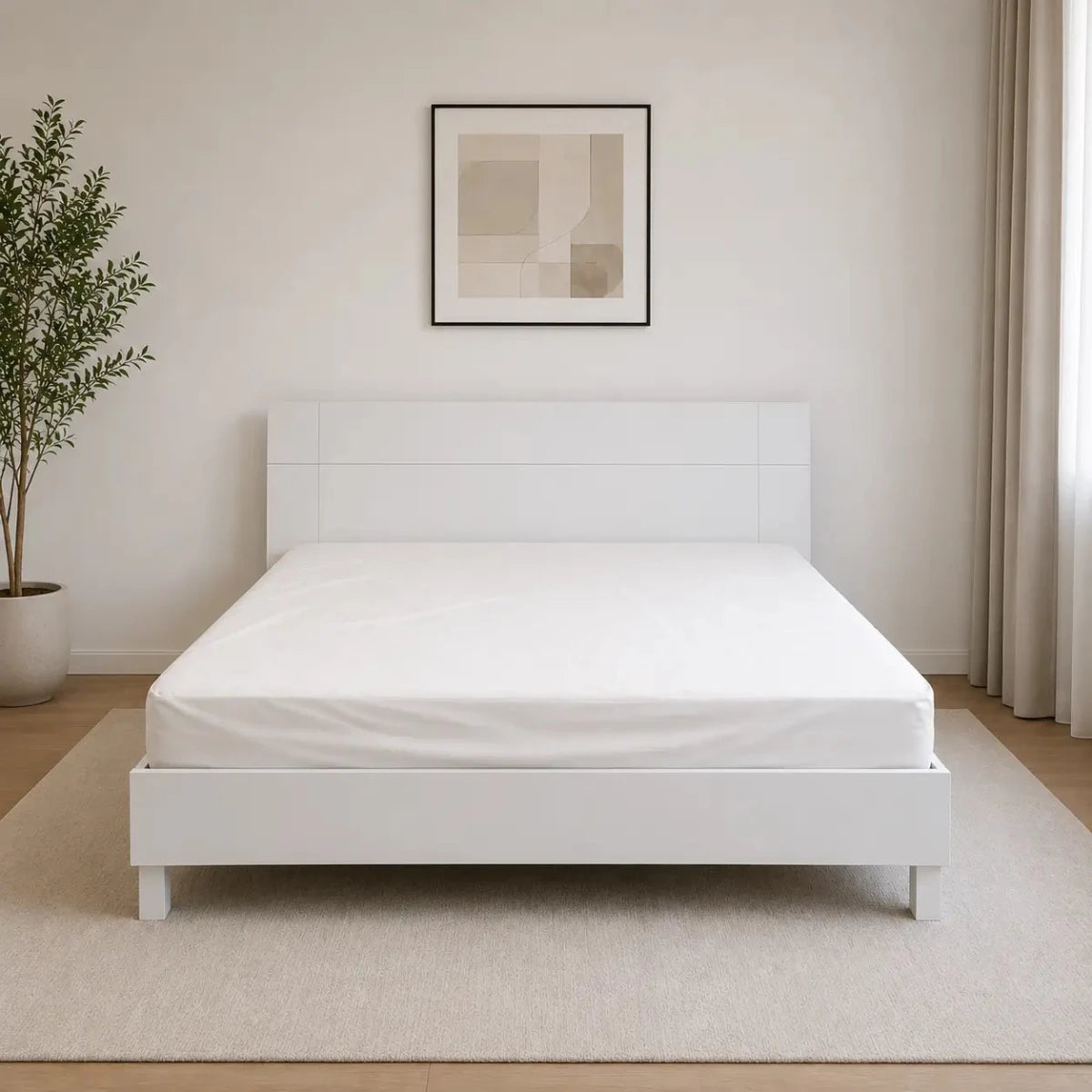 Danube Home Brooklyn King Bed Set with Mattress | White, 180x200 cm - used 5 months - Al Thahani Furniture