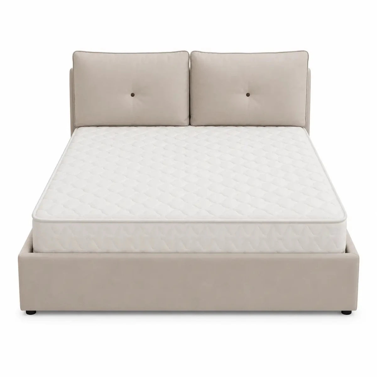 Danube Home King Bed with Hydraulic Storage | Beige Upholstered, 180x200 cm - used 8 months - Al Thahani Furniture