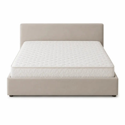 Danube Home King Bed with Hydraulic Storage | Beige Upholstered, 180x200 cm - used 8 months - Al Thahani Furniture