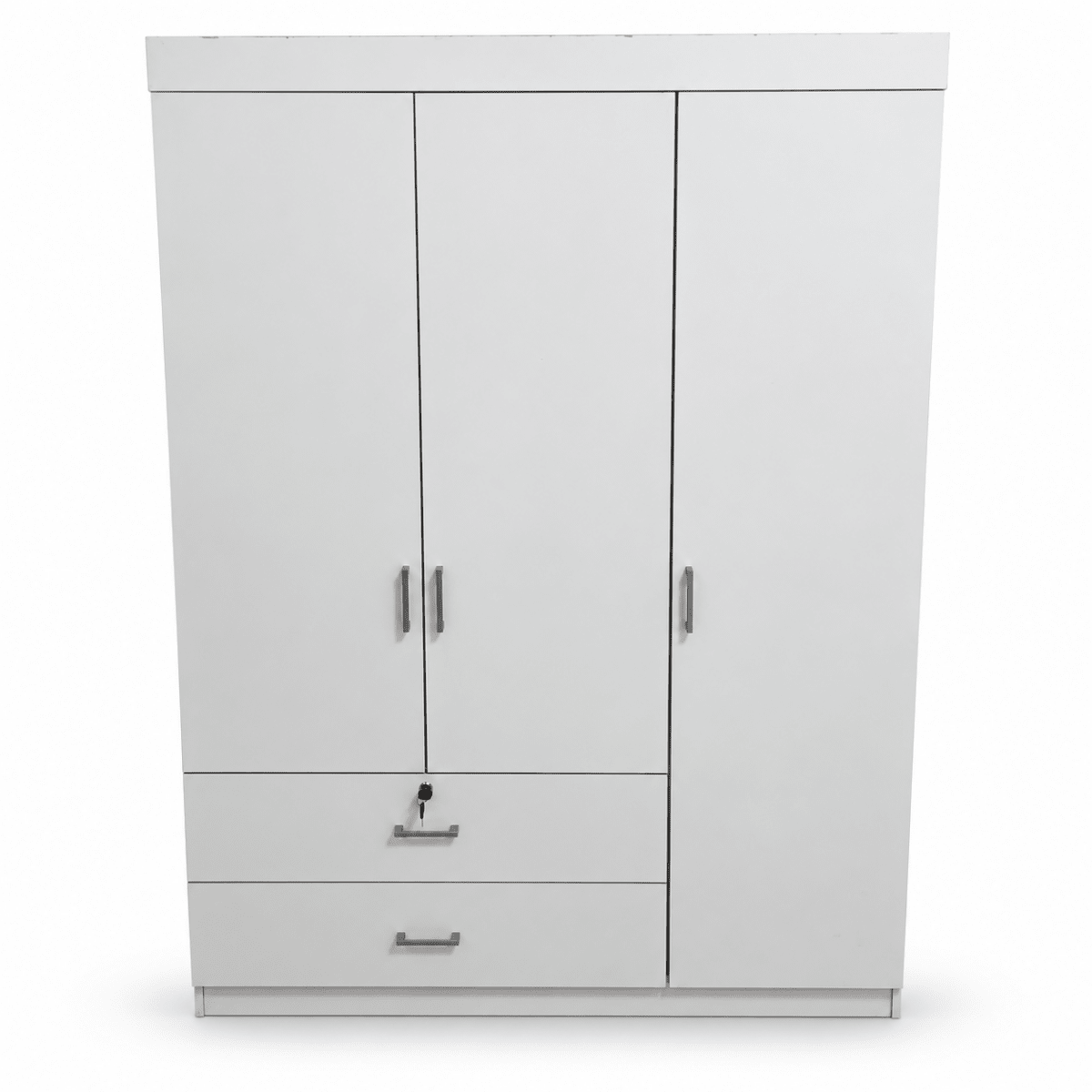 Danube Home Selva 3-Door + 2-Drawer Wardrobe – White - Al Thahani Furniture