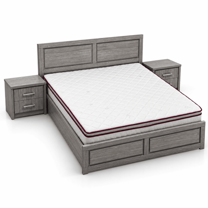 Danube Home Torino King Bed with Mattress & 2 Nightstands – Grey Oak – 180 × 200 cm - Al Thahani Furniture