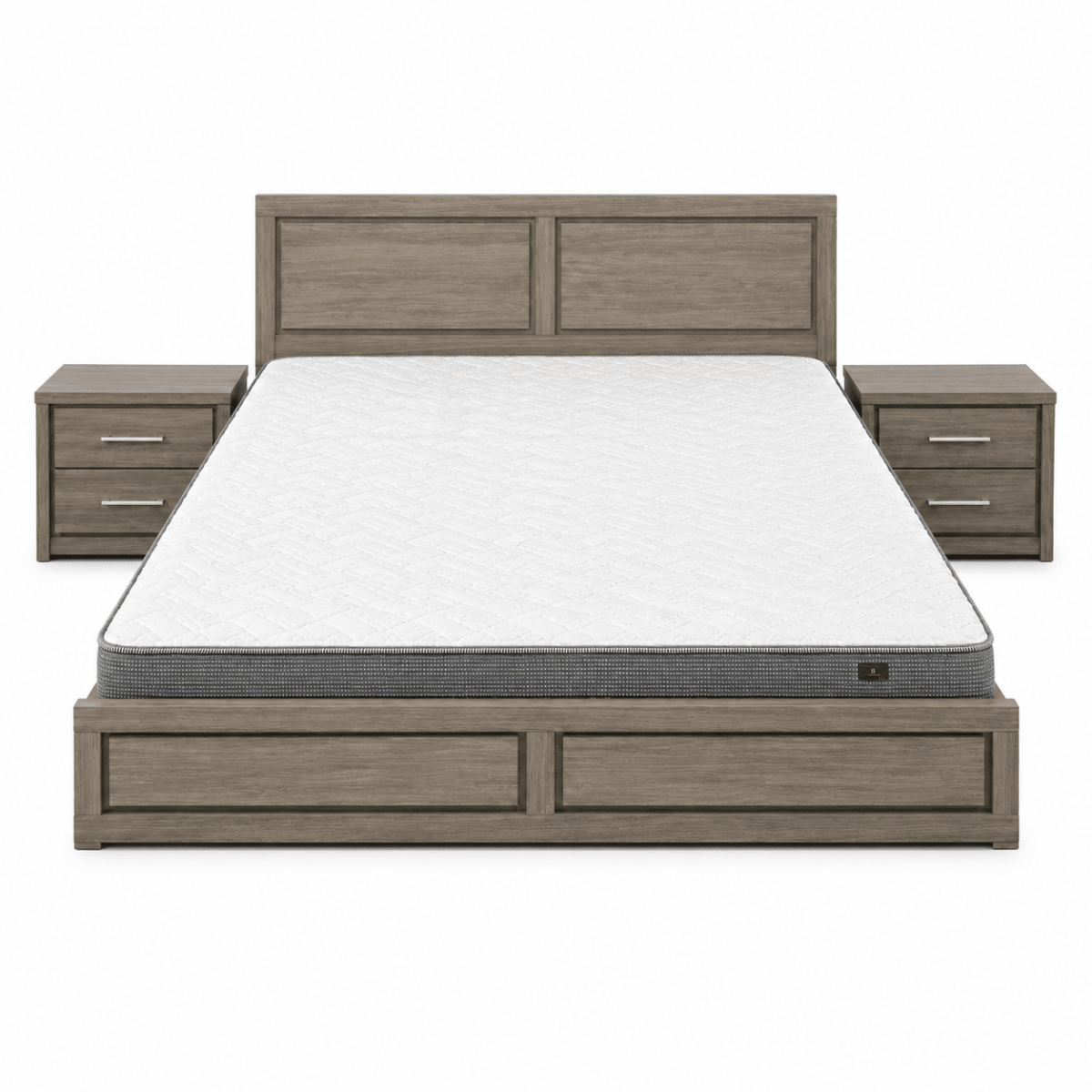 Danube King Bed Suite (4-Piece) | Weathered Oak, 180x200 cm without Mattress - used 7 months - Al Thahani Furniture