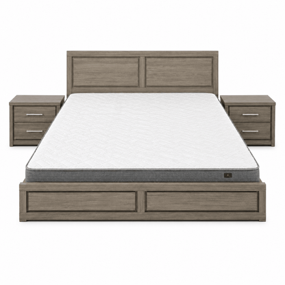 Danube King Bed Suite (4-Piece) | Weathered Oak, 180x200 cm without Mattress - used 7 months - Al Thahani Furniture