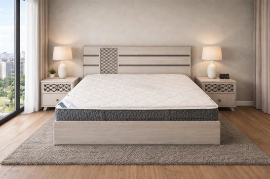 Danube King Bed Suite – Beige Modern Design – 5 - Piece Set with Mattress – Super King (200x200 cm) - althahanifurniture