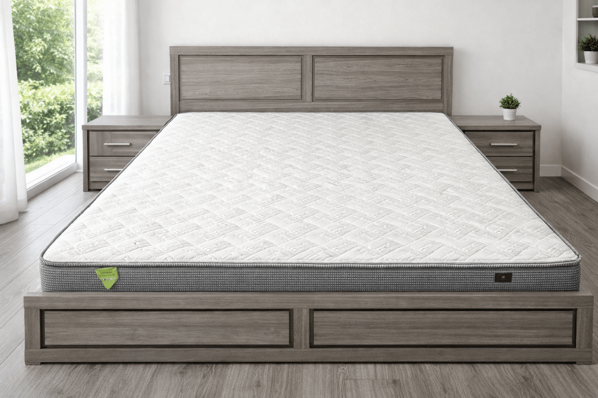 Danube King Bed Suite – Weathered Oak Finish – 4 - Piece Set with Mattress – King Size (180x200 cm) - althahanifurniture