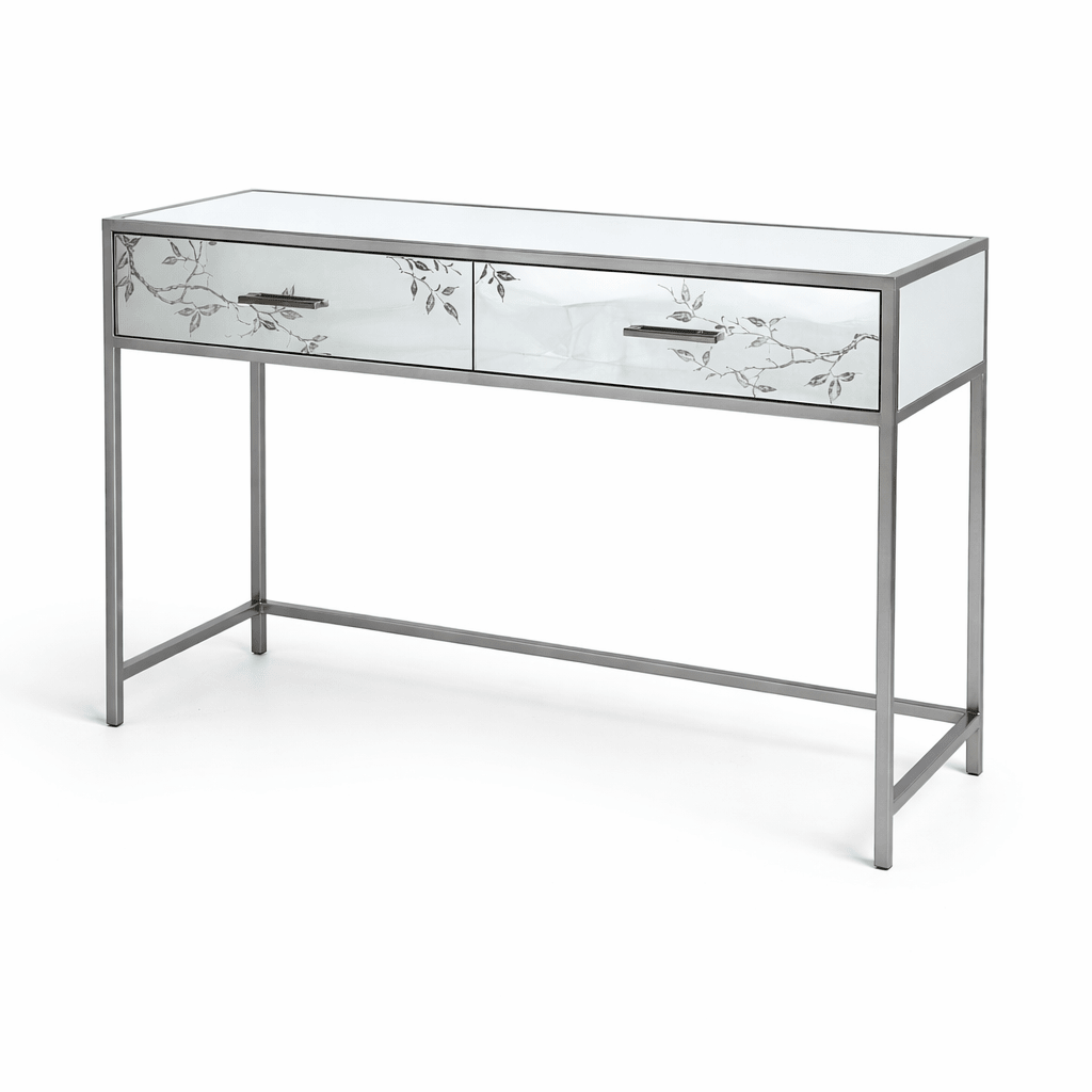 Danube Modern Bed Set – Grey Velvet Upholstery with Mirrored Nightstands – 180x200 cm - althahanifurniture