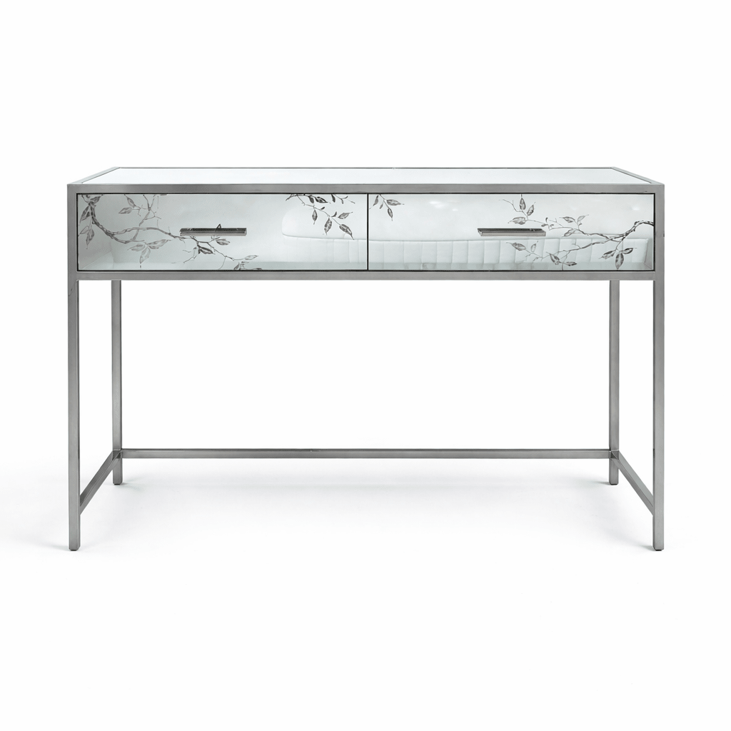 Danube Modern Bed Set – Grey Velvet Upholstery with Mirrored Nightstands – 180x200 cm - althahanifurniture
