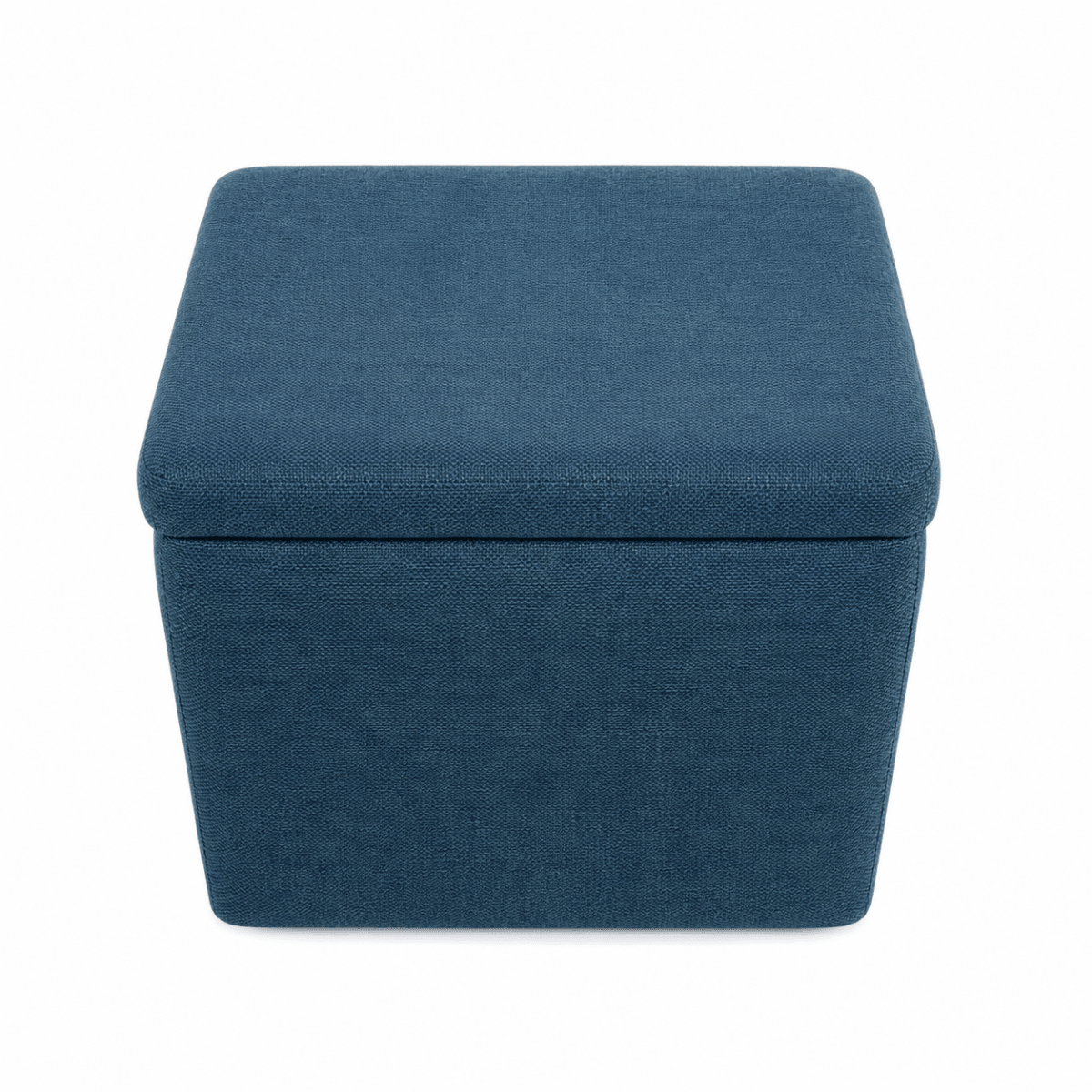 Dark Blue Fabric Storage Ottoman | Reversible Tray Lid - used 4 months - Al Thahani Furniture