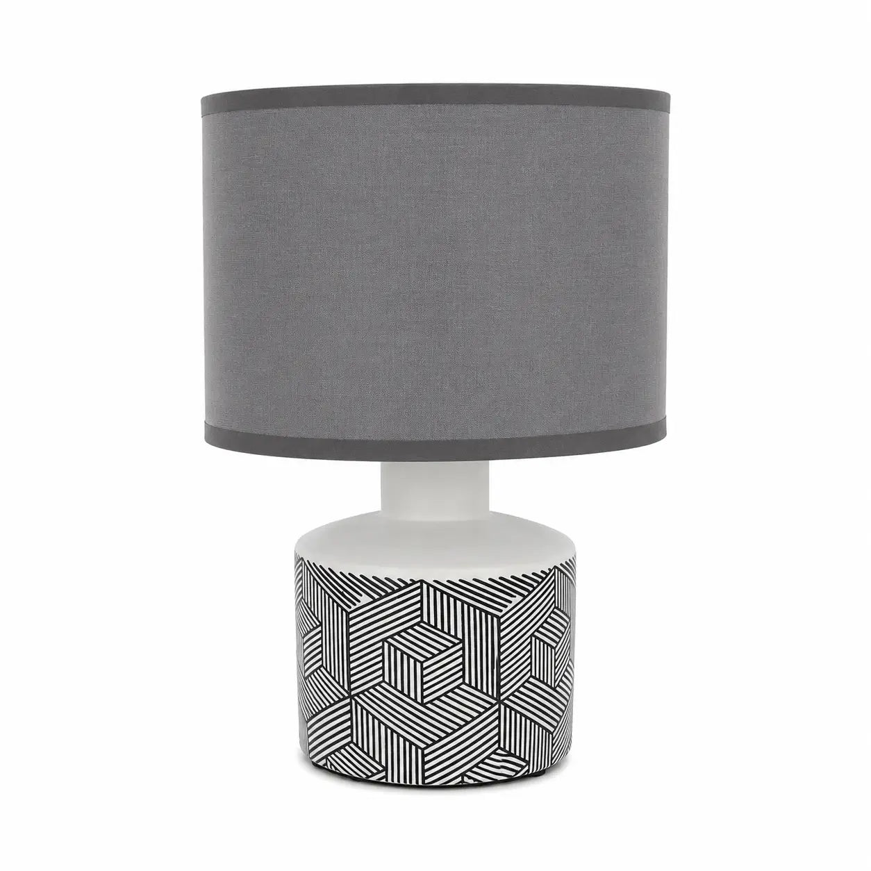 Mondex LETI Geometric Ceramic Table Lamp | Monochrome, 3D Box Pattern - used 2 monthts