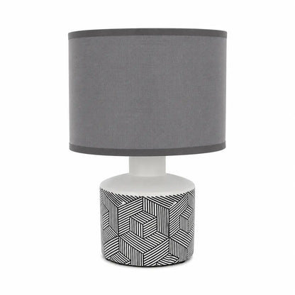 Mondex LETI Geometric Ceramic Table Lamp | Monochrome, 3D Box Pattern - used 2 monthts