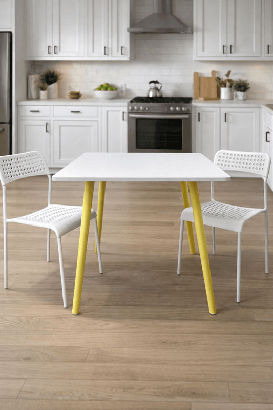 Dining Table with 2 Perforated Stackable Chairs – 80x80cm - althahanifurniture
