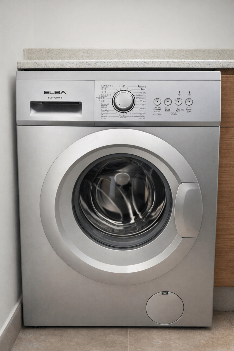 Elba 6 kg Front Load Washing Machine – 1000 RPM, 23 Wash Programs, LED Display, Compact Depth - althahanifurniture
