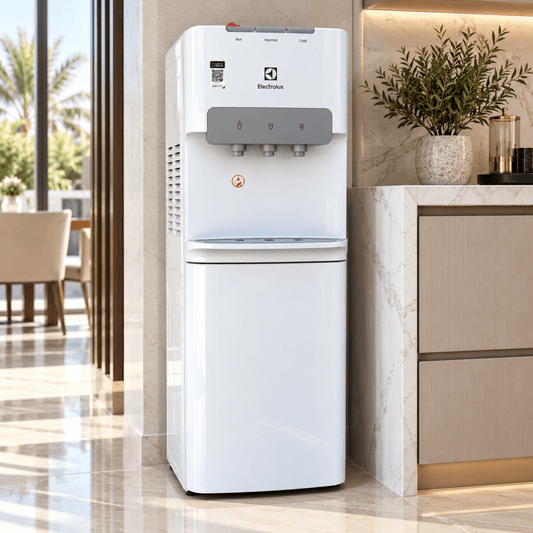Electrolux EDBMFSXWG Top-Loading Hot, Cold & Ambient Water Dispenser – White - Al Thahani Furniture