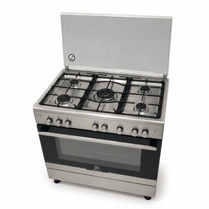 Electrolux EKG913A2OX 90cm 5-Burner Gas Cooker with Fan Gas Oven – Stainless Steel - Al Thahani Furniture