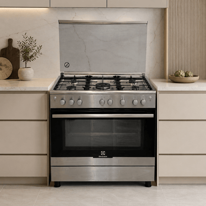Electrolux EKG913A2OX 90cm 5-Burner Gas Cooker with Fan Gas Oven – Stainless Steel - Al Thahani Furniture