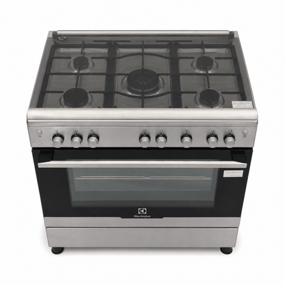 Electrolux EKG913A2OX 90cm 5-Burner Gas Cooker with Fan Gas Oven – Stainless Steel - Al Thahani Furniture