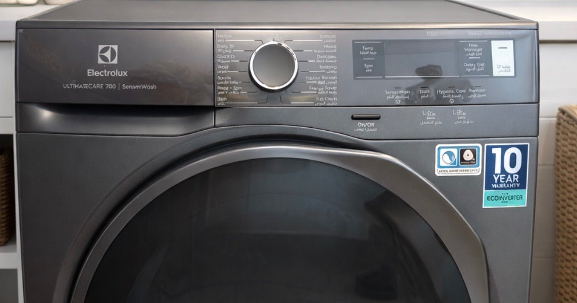 Electrolux UltimateCare 700 Front Load Washing Machine – 10 kg, SensorWash, EcoInverter Motor, Dark Silver - althahanifurniture