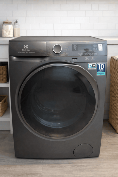 Electrolux UltimateCare 700 Front Load Washing Machine – 10 kg, SensorWash, EcoInverter Motor, Dark Silver - althahanifurniture