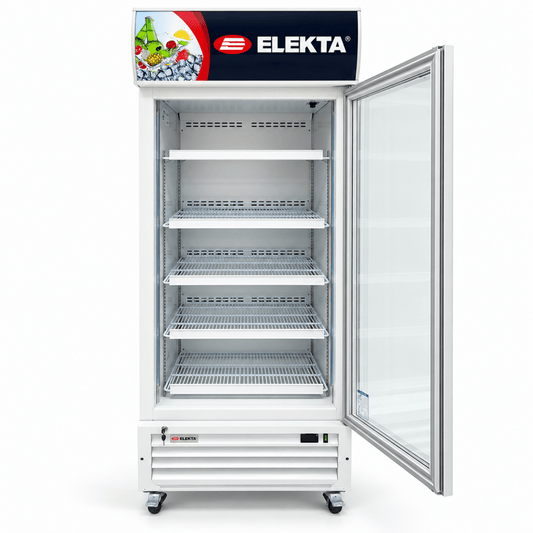 ELEKTA EVSC-0700 Commercial Upright Display Chiller – 650L – Single Glass Door – White - Al Thahani Furniture