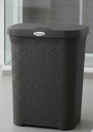 Esqube Slim Laundry Hamper | 50L Capacity with Ventilated Wicker Design - althahanifurniture