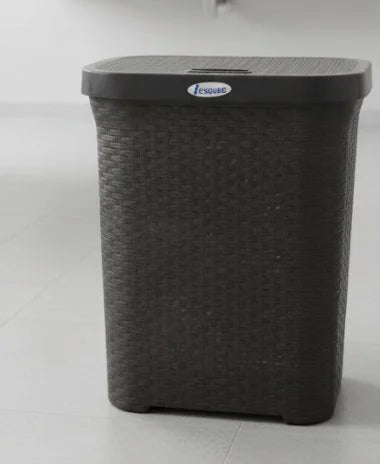 Esqube Slim Laundry Hamper | 50L Capacity with Ventilated Wicker Design - althahanifurniture
