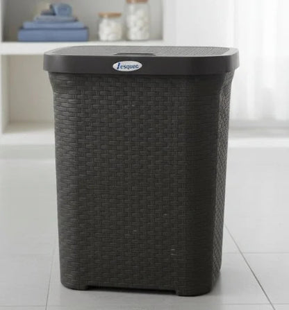 Esqube Slim Laundry Hamper | 50L Capacity with Ventilated Wicker Design - althahanifurniture