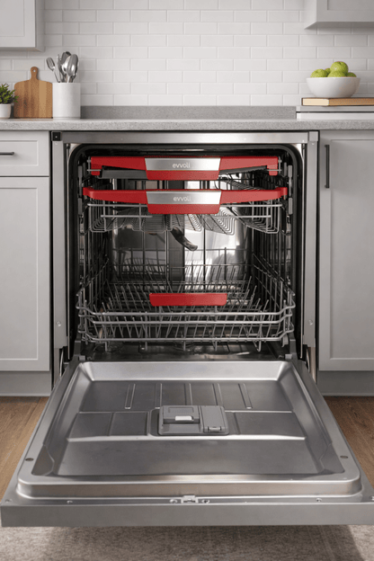 Evvoli 15 - Place Freestanding Dishwasher – 7 Programs (Auto, Intensive, Rapid), LED Display, Child Lock, 60x60x85 cm - althahanifurniture