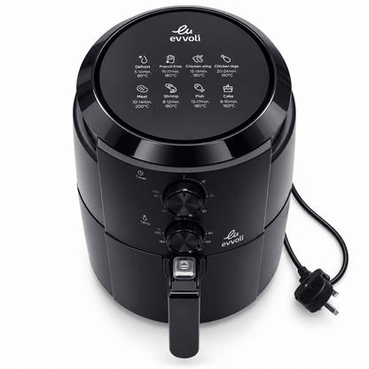 Evvoli EVKA-AF4001BS 4L Air Fryer – 1500W – Black - Al Thahani Furniture