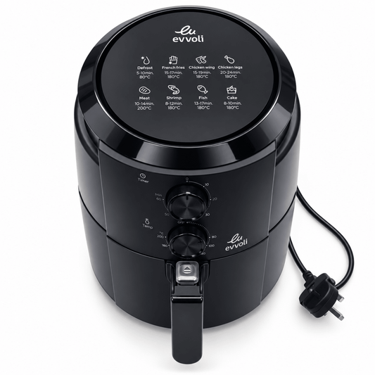 Evvoli EVKA-AF4001BS 4L Air Fryer – 1500W – Black - Al Thahani Furniture