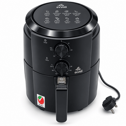 Evvoli EVKA-AF4001BS 4L Air Fryer – 1500W – Black - Al Thahani Furniture