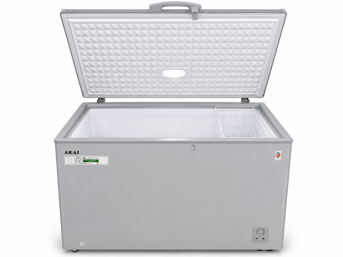 AKAI CFMA-ESS34R6WB Chest Freezer | 420L Net, 766.5L Gross, Silver