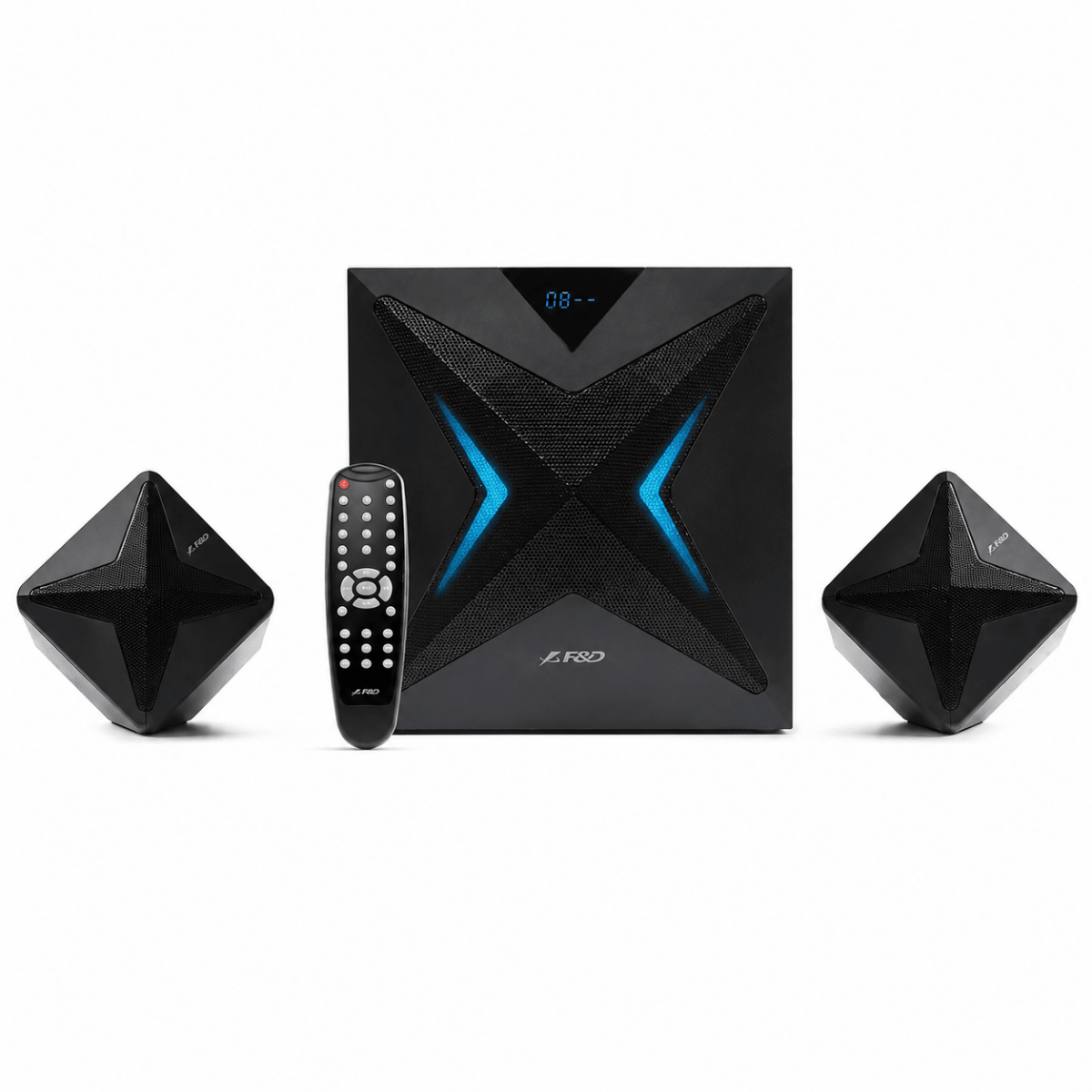 F&D F550X 2.1 Multimedia Bluetooth Speakers | 6.5" Bass Driver, LED Display - used 6 months - Al Thahani Furniture