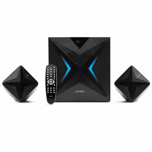 F&D F550X 2.1 Multimedia Bluetooth Speakers | 6.5" Bass Driver, LED Display - used 6 months - Al Thahani Furniture