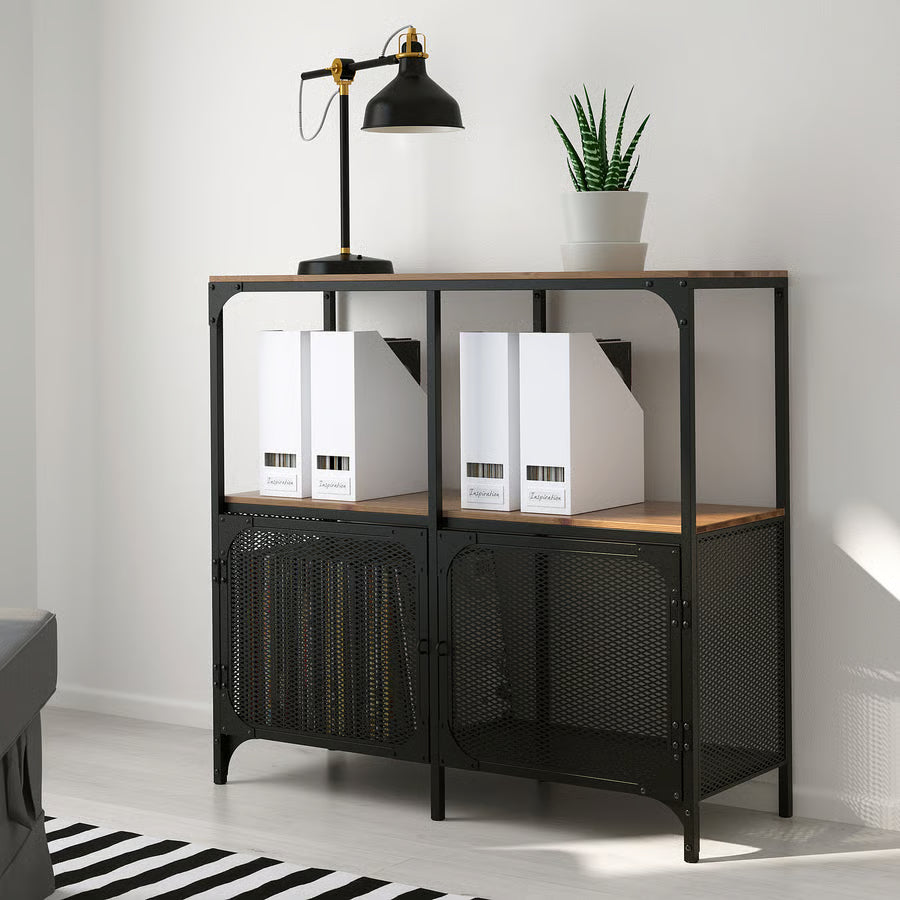 IKEA FJÄLLBO Shelving Unit – Black, 100x95 cm(Used – 4 Months, Excellent Condition)
