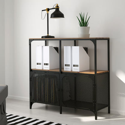 IKEA FJÄLLBO Shelving Unit – Black, 100x95 cm(Used – 4 Months, Excellent Condition)