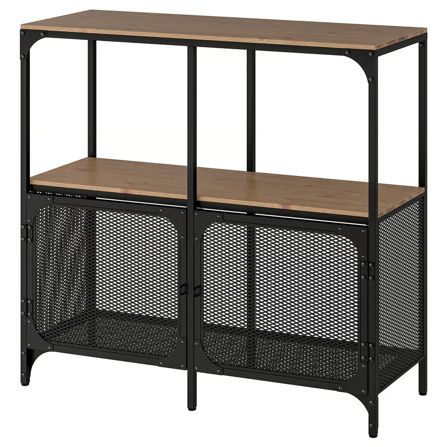 IKEA FJÄLLBO Shelving Unit – Black, 100x95 cm(Used – 4 Months, Excellent Condition)
