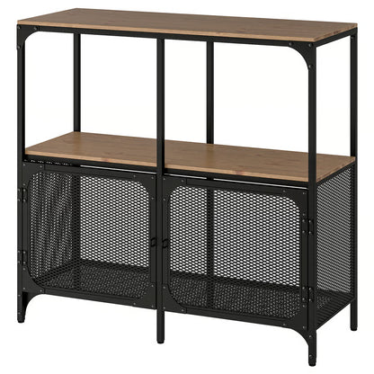 IKEA FJÄLLBO Shelving Unit – Black, 100x95 cm(Used – 4 Months, Excellent Condition)