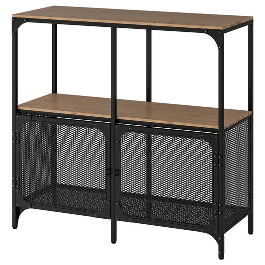 IKEA FJÄLLBO Shelving Unit – Black, 100x95 cm(Used – 4 Months, Excellent Condition)