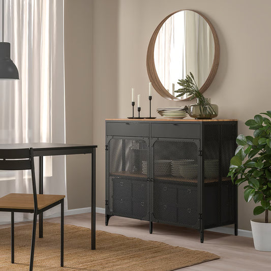IKEA FJÄLLBO Sideboard – Black, 111x47x95 cm(Used – 5 Months, Excellent Condition)