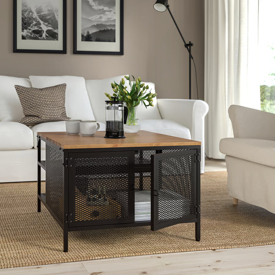 IKEA FJÄLLBO Storage Table – Black, 68x68x48 cm (Used – 5 Months, Excellent Condition)