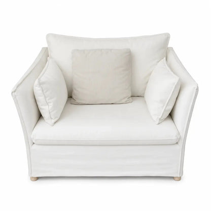 Fluffy Chair 1 - Seat Modular Sofa | Off - White, Washable - used 5 months - Al Thahani Furniture