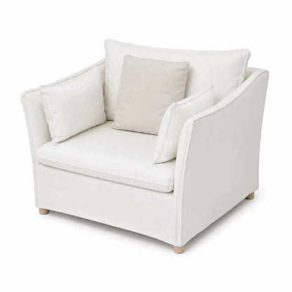 Fluffy Chair 1 - Seat Modular Sofa | Off - White, Washable - used 5 months - Al Thahani Furniture