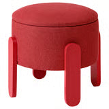 IKEA FÖRLUNDA Pouffe with Storage | Tonerud Red, 44 cm Diameter - used 1 months