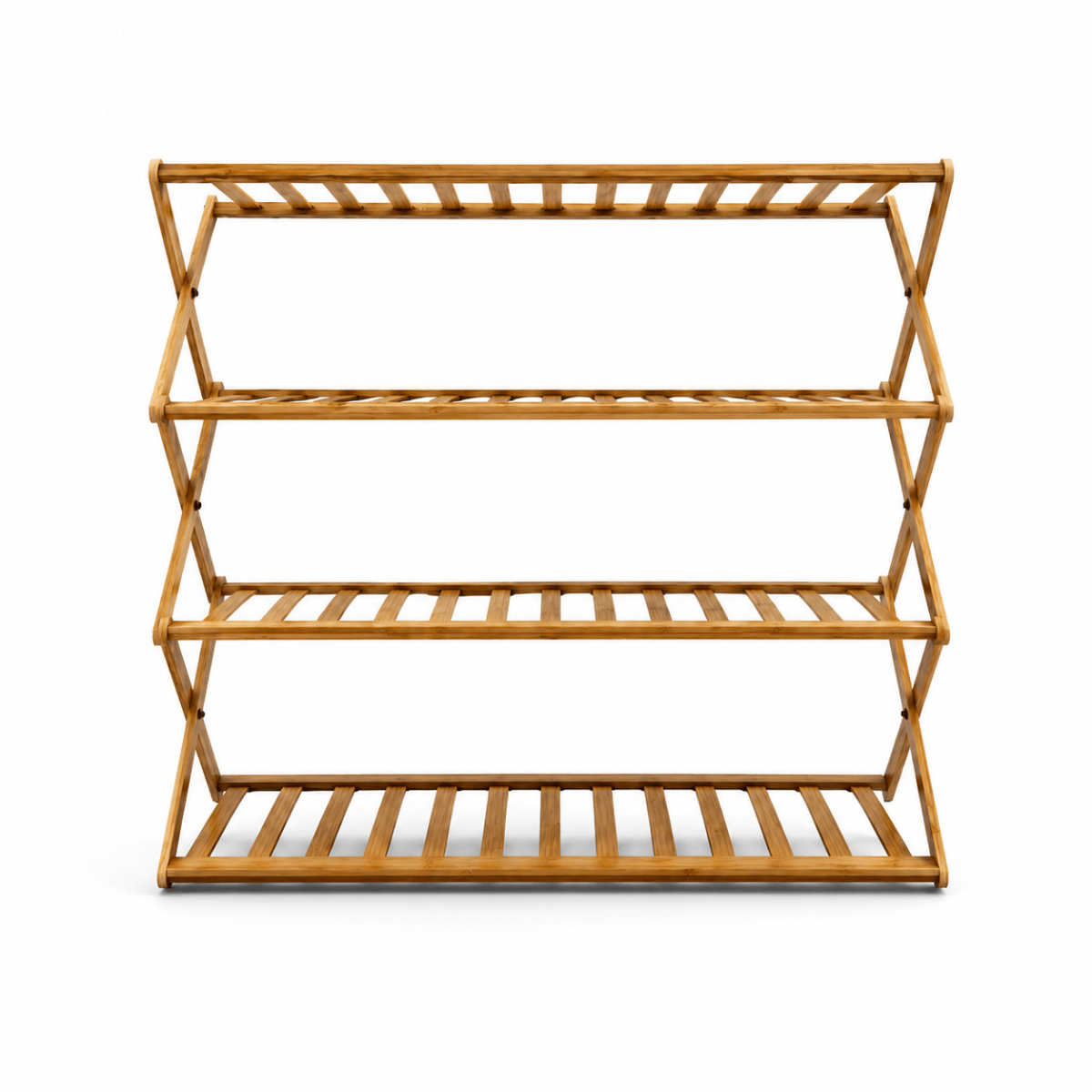 Foldable Bamboo Shoe Rack | X-Shape Collapsible, Installation-Free - used 2 months - Al Thahani Furniture