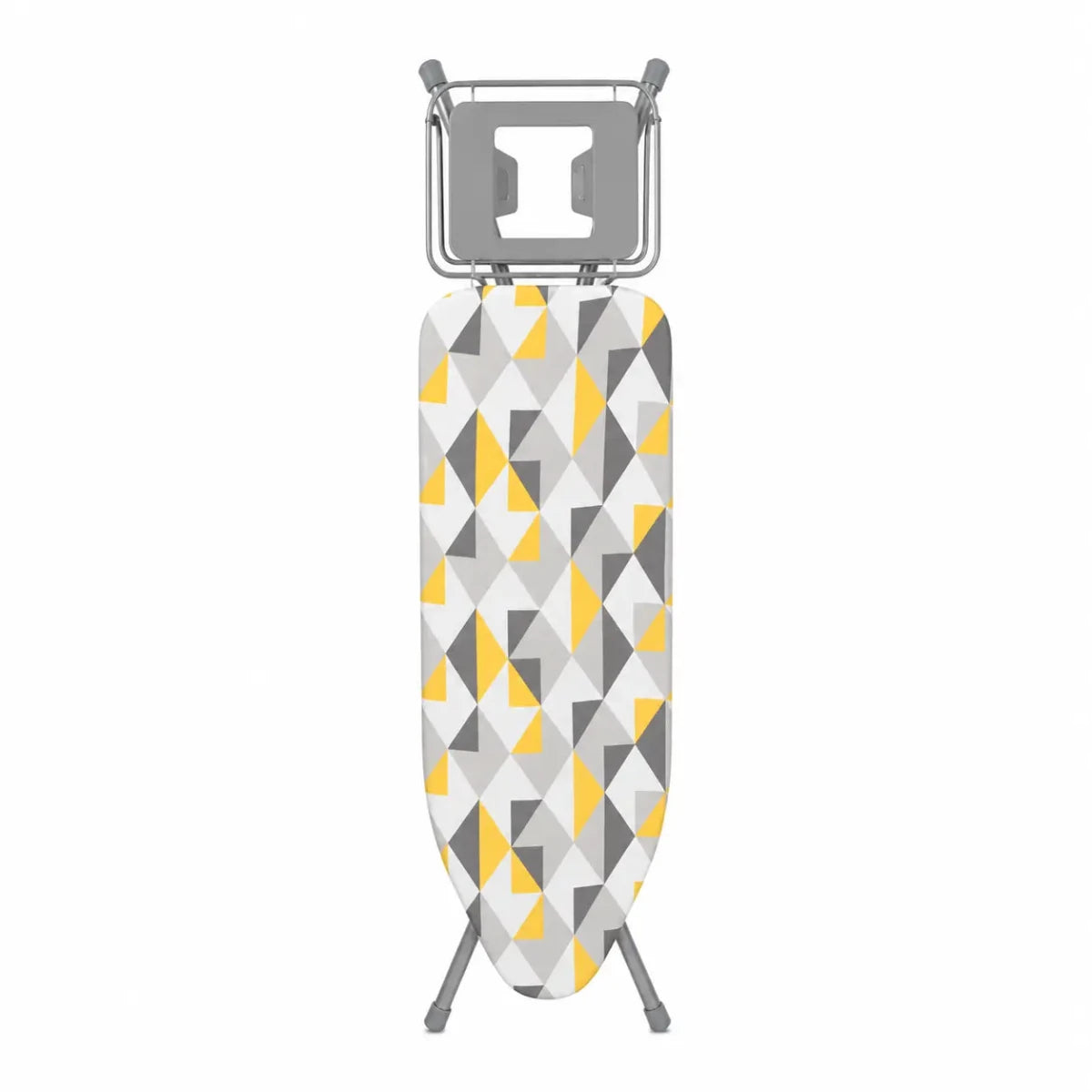 Foldable Ironing Board | Yellow & Grey Geometric Pattern Cover - used 2 months - Al Thahani Furniture